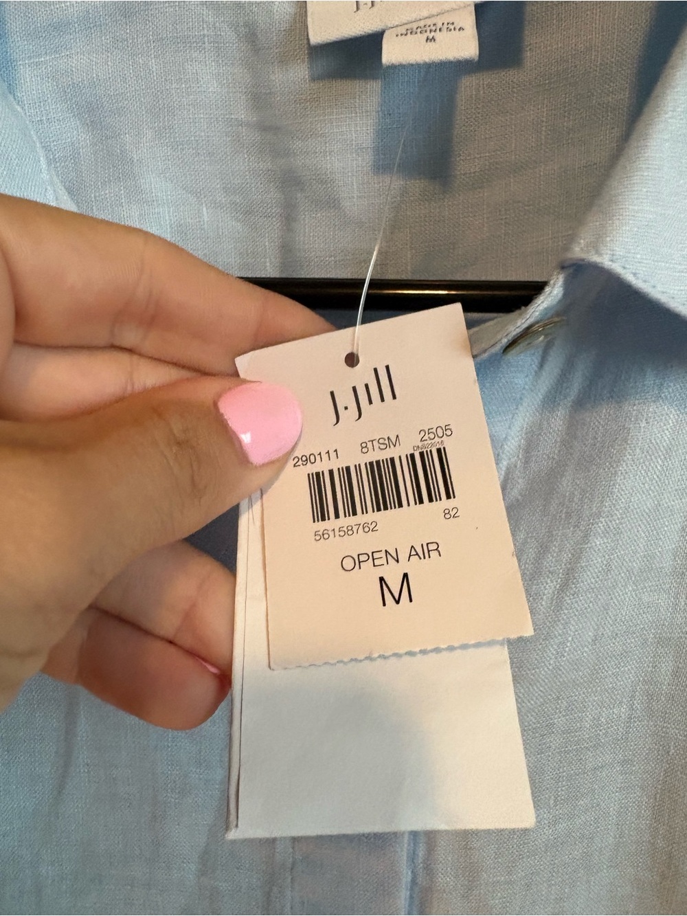 J. Jill Pale Blue Linen Button-Down Shirt - Picture 4 of 4